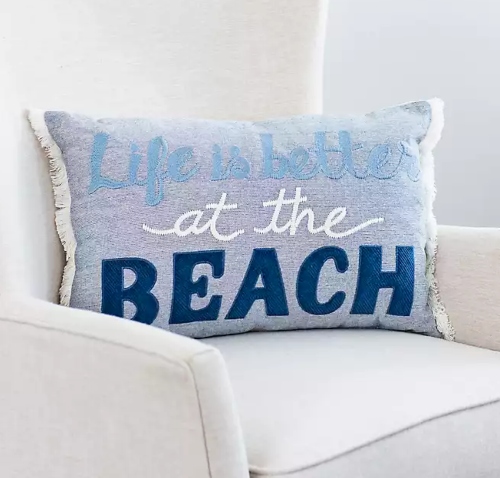 Life is better at the beach pillow best sale